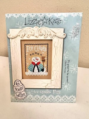 Lizzie Kate Cross Stitch Pattern chart charm Ice Queen snowman winter christmas - Image 1 of 4