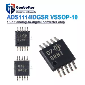 SMD ADS1114IDGSR VSSOP-10 16-bit analog-to-digital converter IC chip - Picture 1 of 14