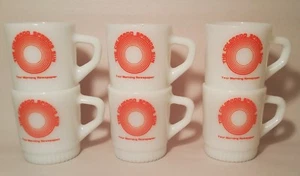 6 THE COLORADO SPRINGS SUN vtg newspaper fire king mcm coffee mug anchor hocking - Picture 1 of 10