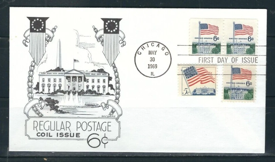 USA SC # 1338a Flag  FDC . Cacheted Cover - Image 1 of 1