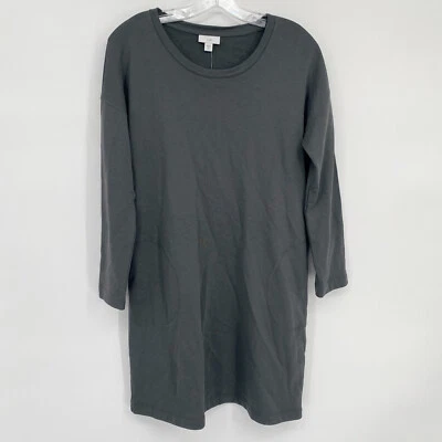 Vestido túnica J Jill MP PM Petite mediano turba musgo grisáceo-verde bolsillos Foto 1 de 4