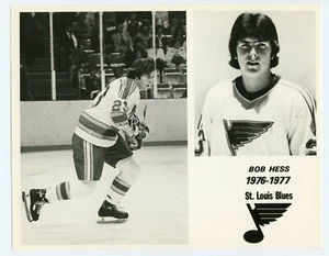 "Difícil de encontrar 1976-77 Bob Hess St. Louis Blues NHL reproductor original foto de prensa 8""x10" - Imagen 1 de 1