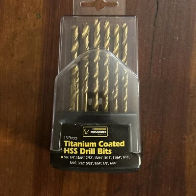 13Pcs HSS Titanium Coated Twist Drill Bit Set For wood And Metal - Image 1 of 4