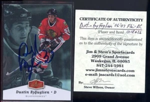 Dustin Byfuglien 2006-07 Flair #26 Blackhawks SIGNED / AUTOGRAPH Hockey RC COA - Bild 1 von 3
