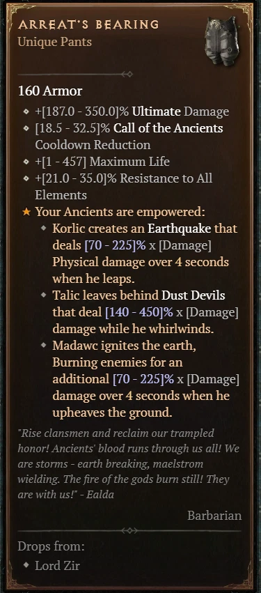 DIABLO 4🔥NEW SEASON🔥‍‍‍‍‍‍Unique Items‍ ‍‍‍‍‍‍Arreat's Bearing