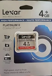 Lexar 4GB 200x Platinum High Speed CompactFlash CF Card for Canon Nikon Cameras - Picture 1 of 1