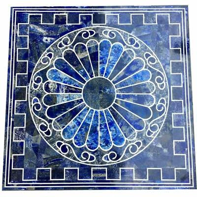 24'' blue lapis Marble Table Top Coffee center dining Inlay Home Decor antique - image 1 of 3