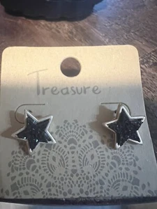 Black Star Sparkle Earrings - Picture 1 of 1