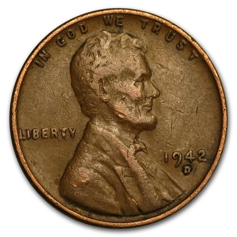 1942 D - Lincoln Wheat Penny - G/VG Cover