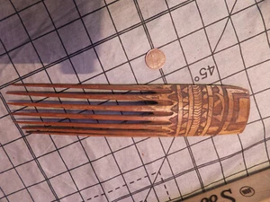 PETTINE PER CAPELLI VINTAGE intagliato a mano PICK LEGNO INTAGLIATO bel design - Foto 1 di 6