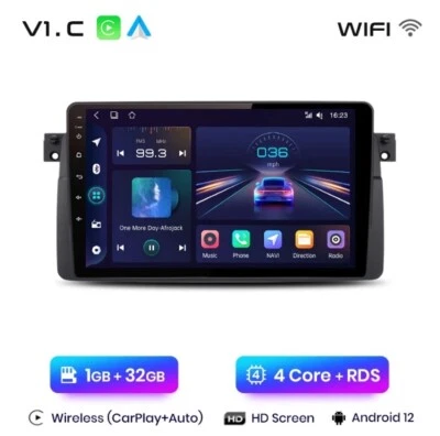 Autoradio Android Para BMW E46 M3 318/320/ 325/330/335 1G+32GB - Imagen 1 de 4