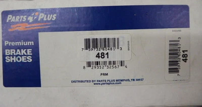 BRAND NEW PARTS PLUS REAR BRAKE SHOES 481 FITS VEHICLES LISTED ON CHART - Image 1 of 2