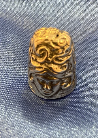 SOLID STERLING SILVER MEDUSA HEAD FACE THEMED THIMBLE Cover
