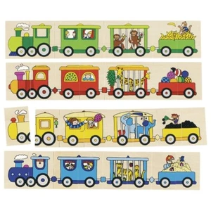GOKI - 56945 - JOUET EN BOIS - PUZZLE ET JEU DE MÉMO 4 LOCOMOTIVES - Imagen 1 de 1
