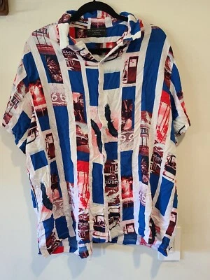 Camisa para hombre No Boundaries roja, blanca azul 2XL multicolor manga corta abotonada Foto 1 de 4