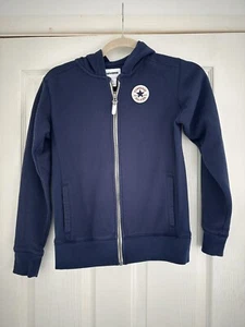 Boys Converse Navy Full Zip Hooded Jacket Size Large - Picture 1 of 3