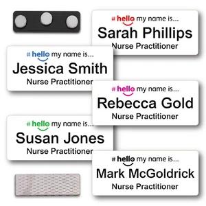 Hello My Name Is Badge Tag Student Nurse Midwife Doctor Plain Magnet Pin SMN - Picture 1 of 9