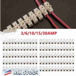 12 Position 3-30AMP Dual Row Terminal Strip Screw Terminal Barrier Block 5/10PCS - Picture 1 of 8
