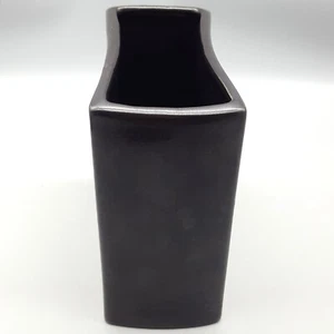 Red Wing Pottery #5030 Matte Black Ikebana Vase or Planter USA MCM 6.5x3x6" Tall - Picture 1 of 12