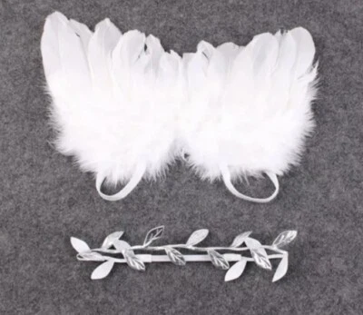 Engel Flügel weiss, Gold mit Stirnband Weihnachten Geschenk, Baby Dekoration