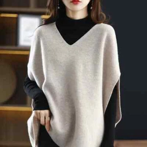 V-Neck Waistcoat Clothing Lady Sweaters Pullover Knit Vests for Women Fashion - Imagen 1 de 27