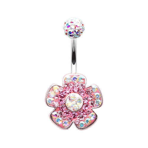 Lovely Blossom Multi-Sprinkle Dot Belly Ring Pink Aurora Borealis Sexy Brilliant - Image 1 of 1