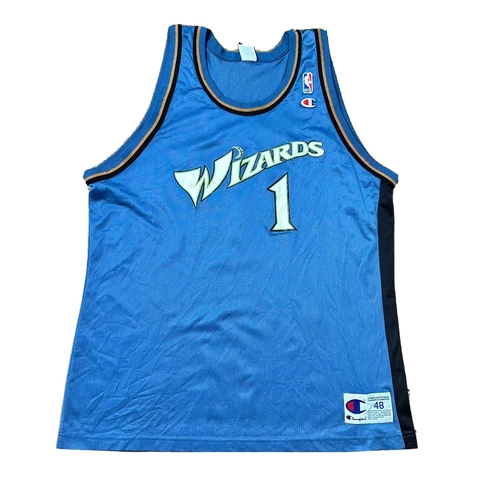 Vintage Washington Wizards Jersey Men’s 48 Rod Strickland #1 NBA Champion Cover
