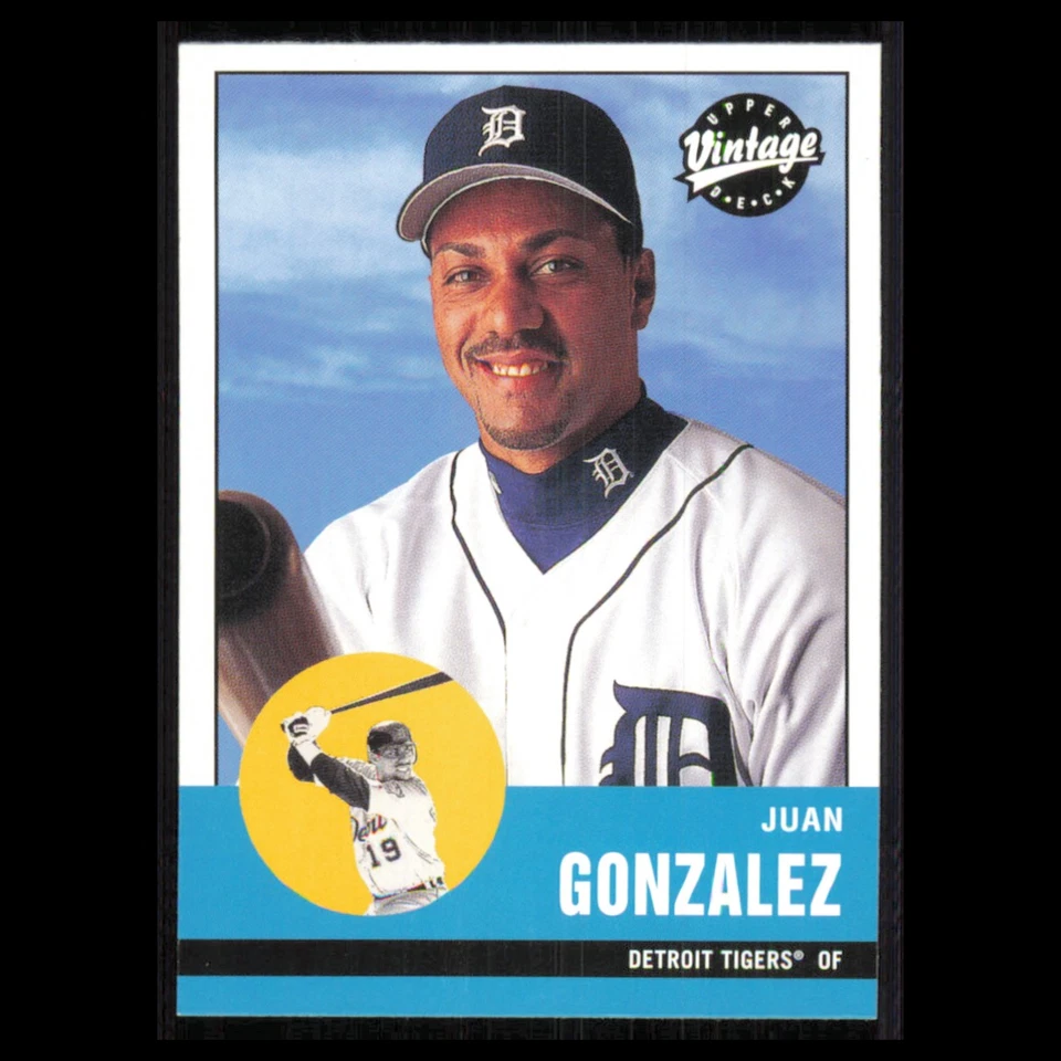 Juan Gonzalez #118 2001 Upper Deck Vintage Detroit Tigers Baseball Card MLB NM - Image 1 of 3