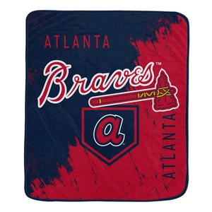 MLB Atlanta Braves Painted Plate Ultra Soft Throw Blanket 50 x 60 Inches NWT - Picture 1 of 5