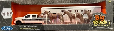 TOMY 1:32 FORD F-350 PICKUP WITH HORSE TRAILER AND HORSES New NIB - Image 1 of 4