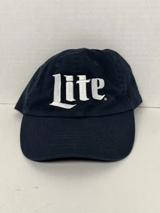 Miller Lite Beer Embroidered Logo Navy Blue Strap Back Baseball Dad Hat OSFM - Picture 1 of 8