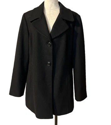 Abrigo de Vestido Anne Klein Lana Negro XL Extra Grande Clásico Carrera Iglesia Fiesta Foto 1 de 4