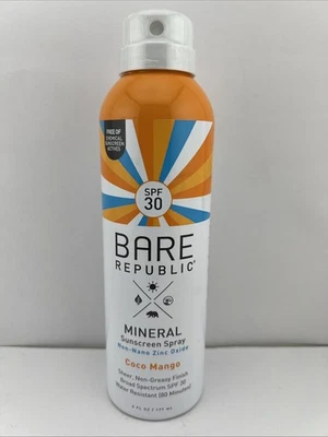 BARE REPUBLIC Sheer MINERAL Sunscreen Spray SPF 30, Coco Mango, 6oz - Brand NEW! - Image 1 of 4