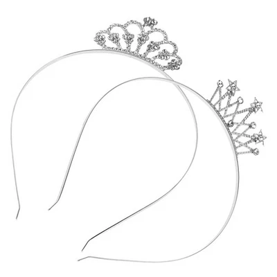  2 pezzi di fascia per capelli con tiara: fascia per capelli con corona di - Immagine 1 di 4