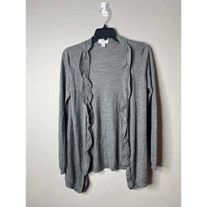 LOFT Grey Wool Blend Cardigan Medium - Picture 1 of 4
