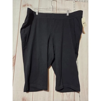 Leggings de rodilla elásticos LIVI Active Signature negros talla grande 26/28 algodón spandex Foto 1 de 4