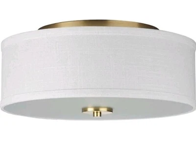 2-Light Satin Brass Summer Linen Shade/Inspire Collection™/Free Shipping  - Image 1 of 4