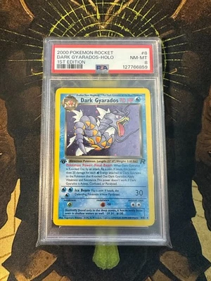 Pokemon Dark Gyarados 8/82 Team Rocket 1st Edition Vintage PSA 8 - Image 1 of 2