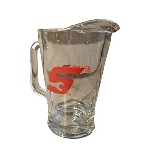 Genuine Snap-On Tools Glass Beer Pitcher 9” Original Snap-On Red Logo - Picture 1 of 5