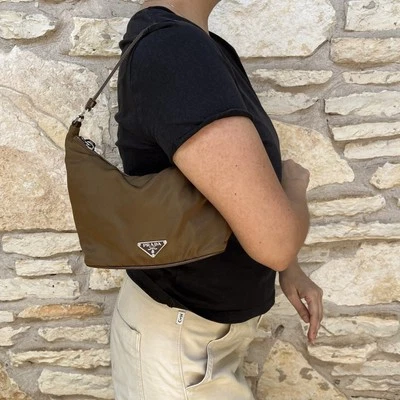 Prada Tessuto Sirio Brown Pochette small Nylon Shoulder bag - Image 1 of 4