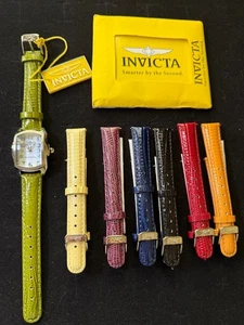 INVICTA WOMEN'S STAINLESS LUPAH WATCH SET 7 MULTI-COLOR LEATHER BANDS UNTESTED - Picture 1 of 11