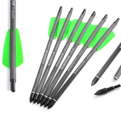 7.5" 15" Crossbow Bolts SP400 Carbon Arrow Screw Points Archery Hunting Shooting - Image 1 of 4