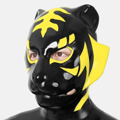 FURRJOI Silicone Cartoon Tiger Mask Animal Monster Hoods BDSM Cosplay Costume - Image 1 of 4
