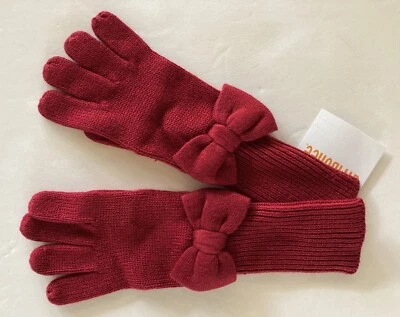 NUEVO CON ETIQUETAS Gymboree Holiday Memories Talla 3-4 Largo Rojo Arco Suéter Guantes 3T-4T Foto 1 de 2