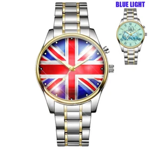 Union Jack Unique Art Luminous Needles & Lightup Dial Wrist Watch - Foto 1 di 1