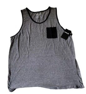 Hurley Still Tank VMTTTSTL Black and White Striped XL - Picture 1 of 5
