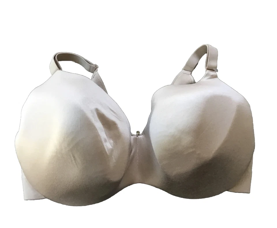 Cacique Balconette Backsmoother Underwire Bra Beige Lane Bryant Satin 46C - Image 1 of 3