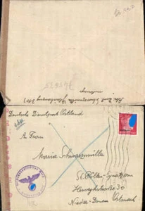 Feldpost WK 2 Minsk 1943 Feldpostbrief Spratzern m. Inhalt Zensur Gleisbauzug 74 - Picture 1 of 1