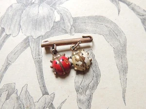 Ancienne broche à décor de coccinelle - Ladybird - bijoux vintage - Imagen 1 de 2