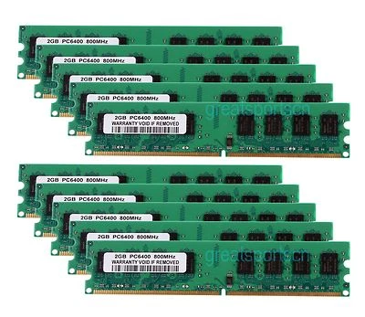 NEW 10X 2GB 2RX8 PC2-6400 DDR2-800MHZ 240pin DIMM Desktop Memory RAM Low Density - Image 1 of 4